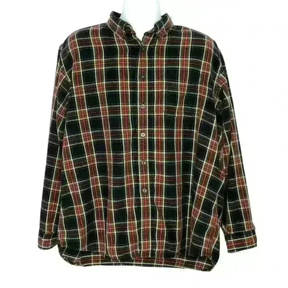L.L. Bean Other - LL Bean men's shirt button down collar long sleeve 100% cotton XL Regular plaid